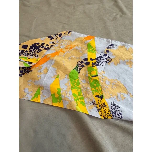 Cynthia Rowley Abstract Multicolor 100% Silk Scarf - Picture 5 of 10